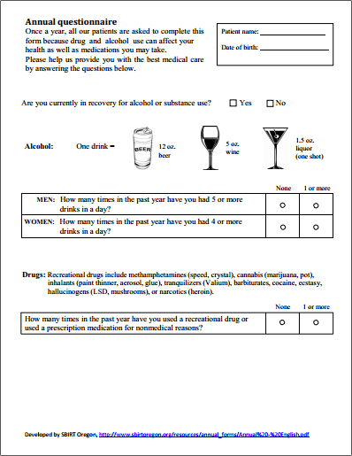 Intake Questions – Alcohol and Drug Recovery Program ...